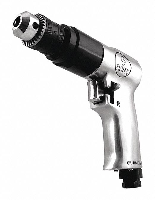 Reversible Air Drill 3/8 in Geared Chuck