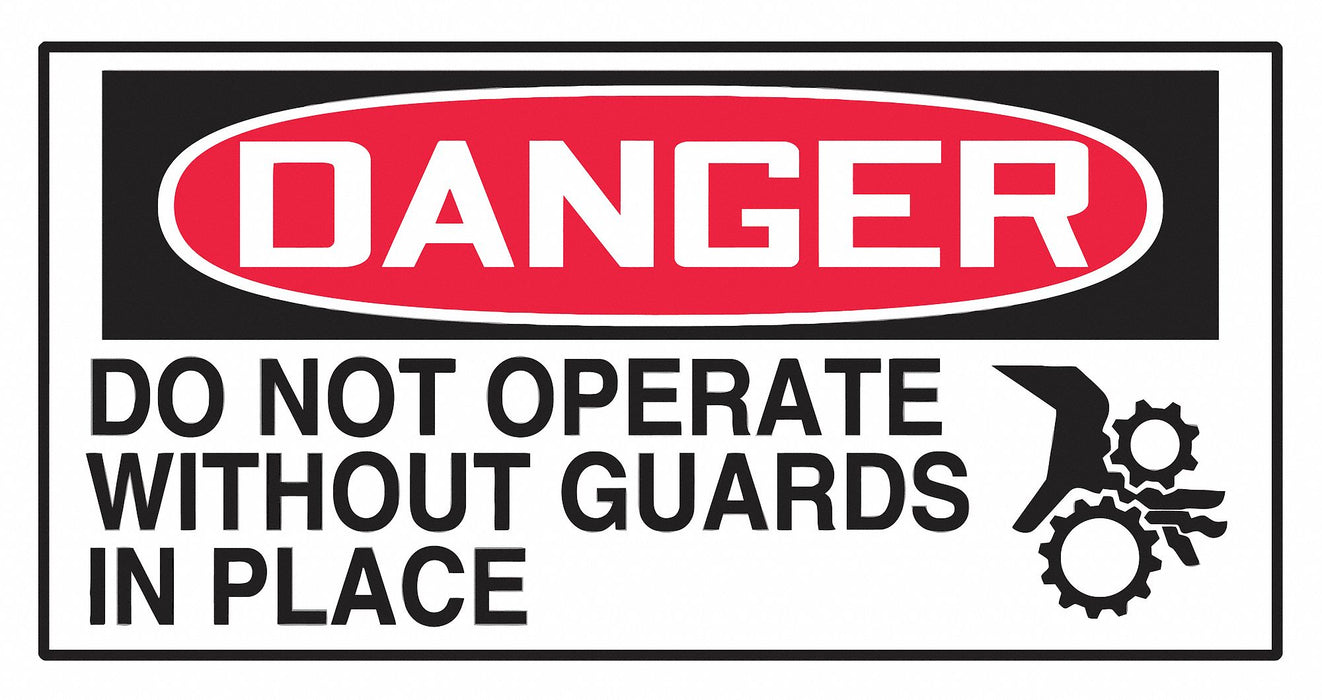 Safety Label 1 1/2 in x 3 in Vinyl PK10
