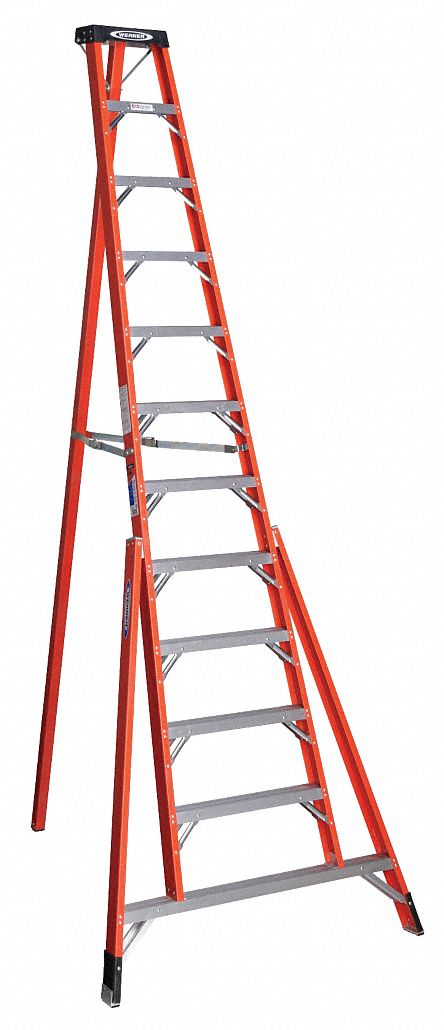 Tripod Stepladder H 12ft Spread 77.75 In