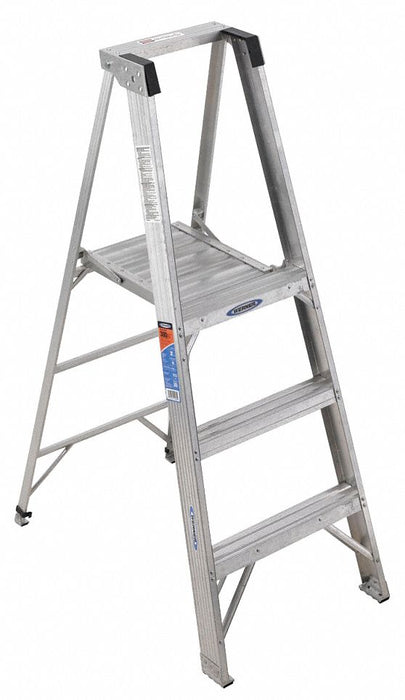 Platform Stepladder 3 ft Aluminum 300 lb