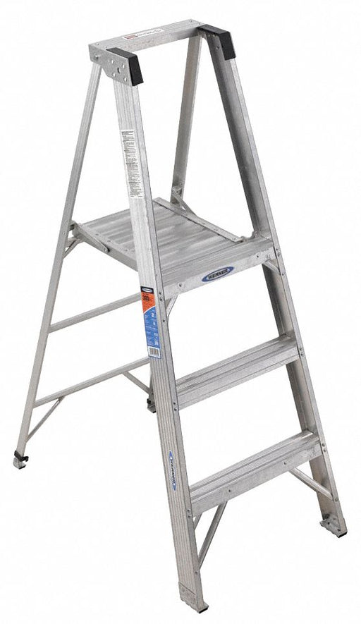 Platform Stepladder 3 ft Aluminum 300 lb