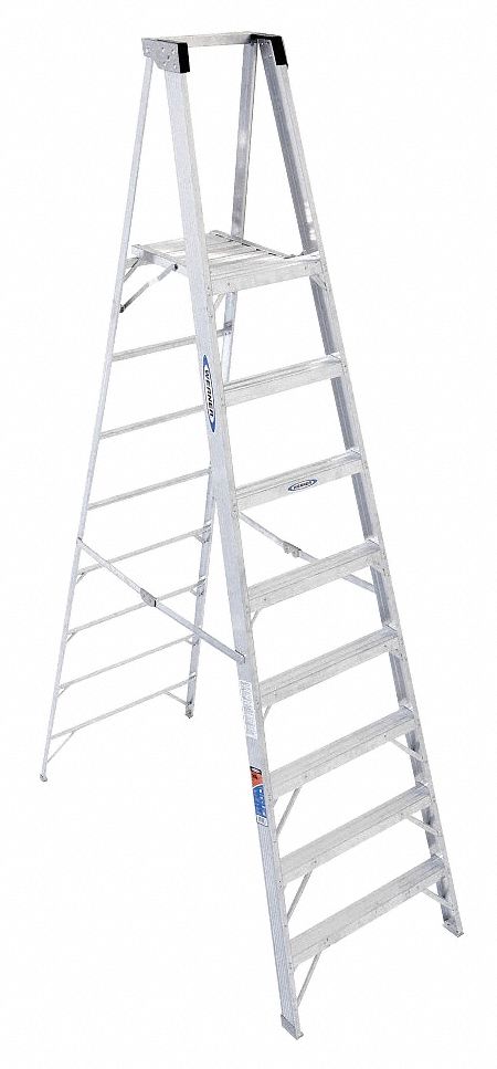 Platform Stepladder 8 ft Aluminum 300 lb