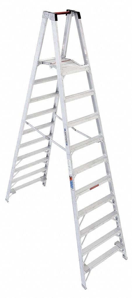 Platform Stepladder 10 ft Aluminum 300lb