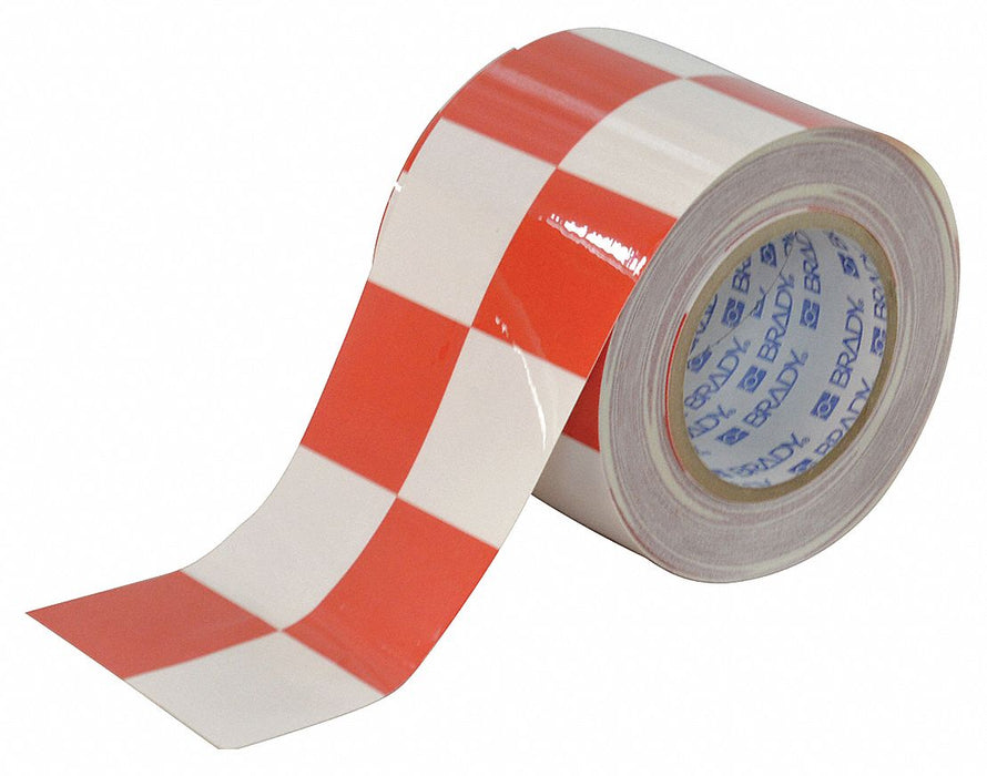 Floor Tape Red/White 4 inx100 ft Roll