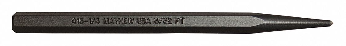 Center Punch 4 in L Steel Black Oxide