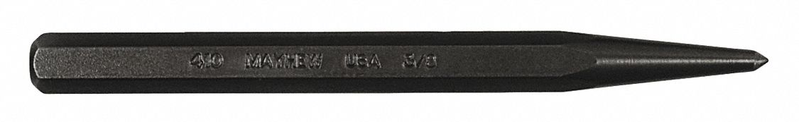 Center Punch 5 in L Steel Black Oxide