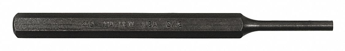 Pin Punch 5-1/4in L 3/16in Tip Steel BO
