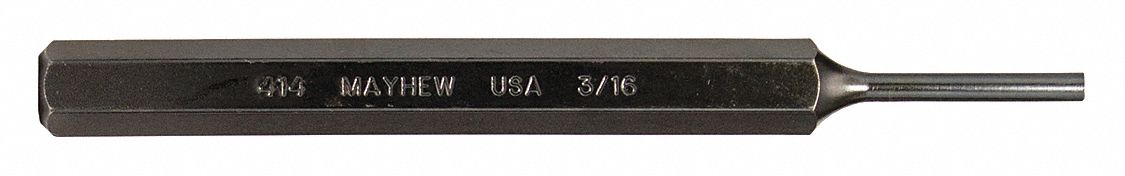 Pin Punch 6in L 3/16in Tip Steel BO