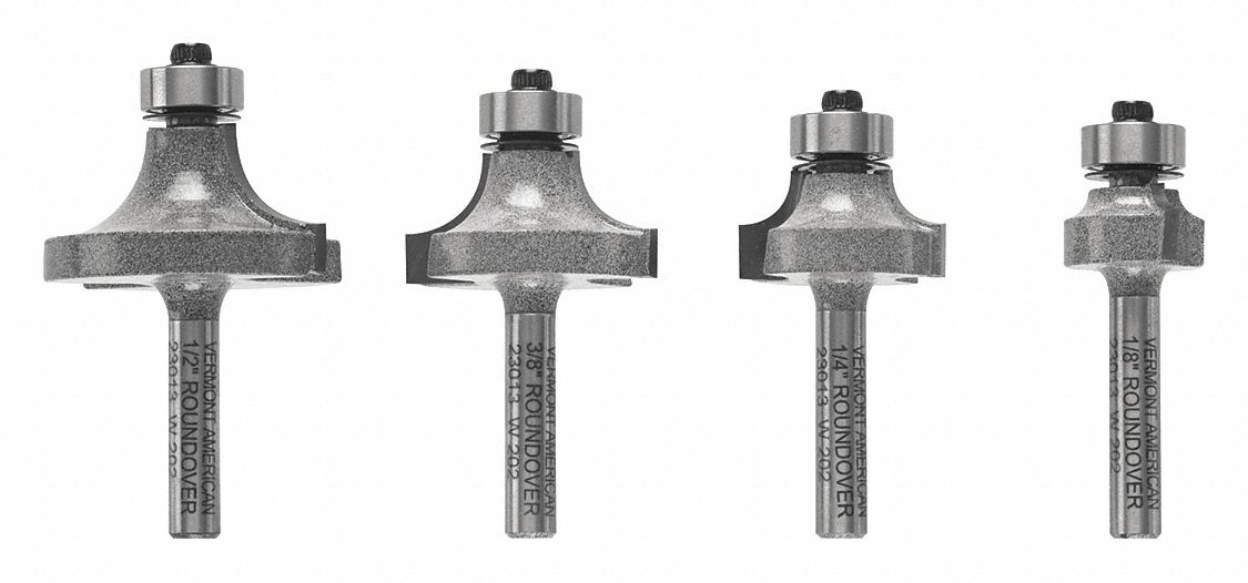 Router Bit Set 4 Pc Carbide Tipped