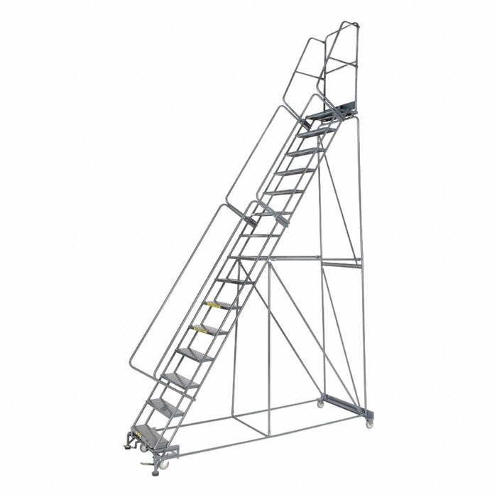 Safety Rolling Ladder Steel 150 in.H