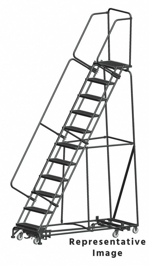 Lockstep Rolling Ladder Steel 110 in.H