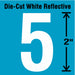 NumberLabel Vinyl 2inH 1-1/4inW PK5