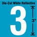 NumberLabel Vinyl 3inH 1-3/4inW PK5