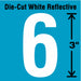 NumberLabel Vinyl 3inH 1-3/4inW PK5