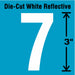 NumberLabel Vinyl 3inH 1-3/4inW PK5