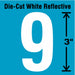 NumberLabel Vinyl 3inH 1-3/4inW PK5