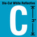 LetterLabel Vinyl 3inH 1-3/4inW PK5