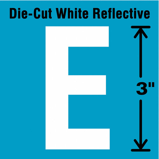 Die-Cut Refl. Letter Label E 3In H PK5