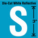 LetterLabel Vinyl 3inH 1-3/4inW PK5
