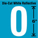 Number Label Vinyl 6 in H 2-3/4 in W
