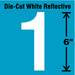 Number Label Vinyl 6 in H 2-3/4 in W