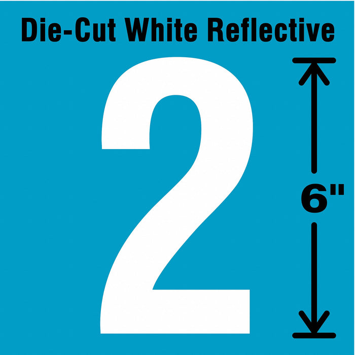 Number Label Vinyl 6 in H 2-3/4 in W