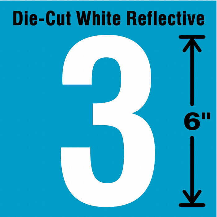 Number Label Vinyl 6 in H 2-3/4 in W