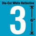 Number Label Vinyl 6 in H 2-3/4 in W