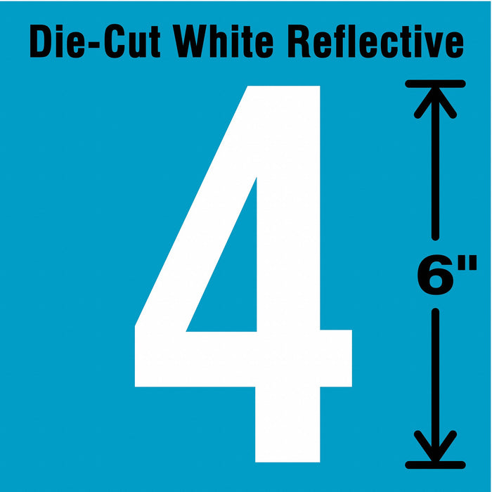 Number Label Vinyl 6 in H 2-3/4 in W