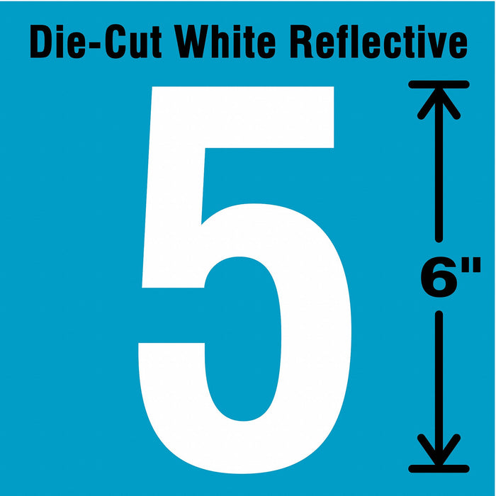 Number Label Vinyl 6 in H 2-3/4 in W