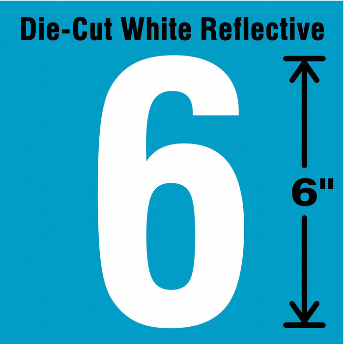 Number Label Vinyl 6 in H 2-3/4 in W