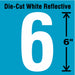 Number Label Vinyl 6 in H 2-3/4 in W