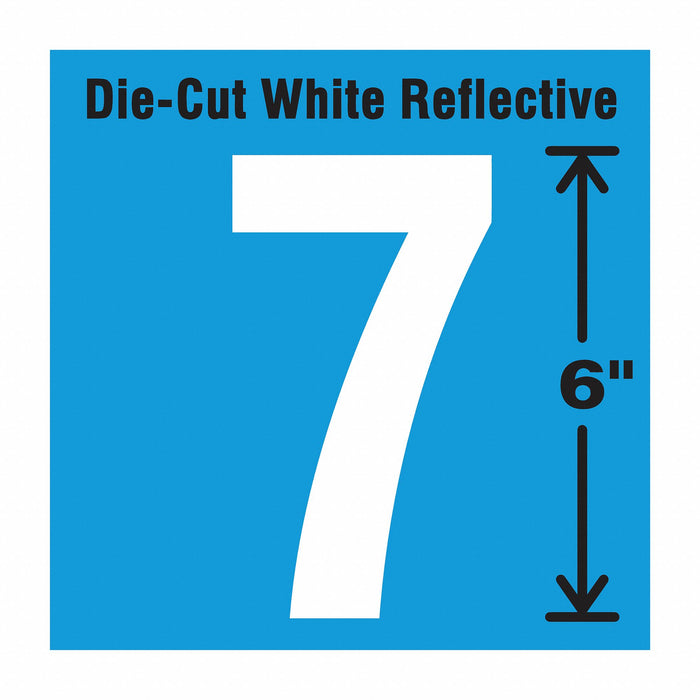 Number Label Vinyl 6 in H 2-3/4 in W