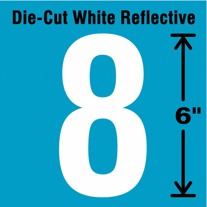 Number Label Vinyl 6 in H 2-3/4 in W
