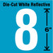 Number Label Vinyl 6 in H 2-3/4 in W