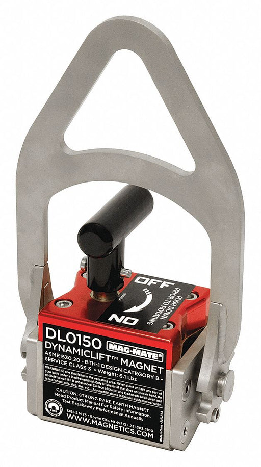 Lifting Magnet 150 lb Flat Cap. 3 in L