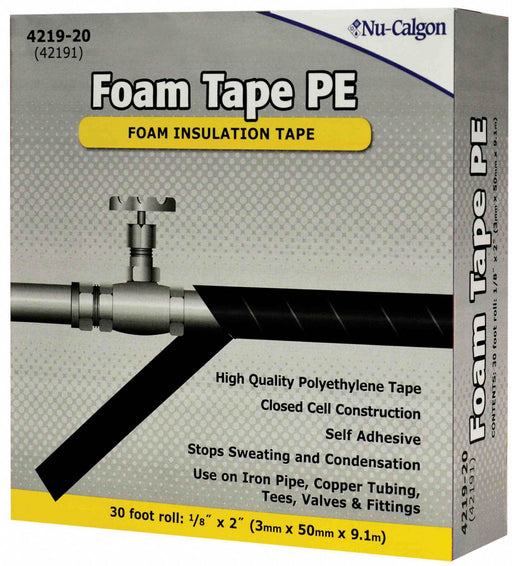 Foam Tape Black 10 yd L 2 in W