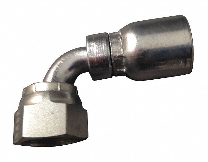 Crimp Fitting 90 Deg 1/4 ID 9/16 FORS