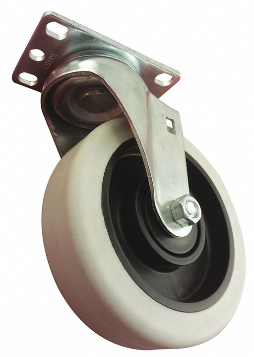 Plate Caster Swivel Rubber 6 1/8 H