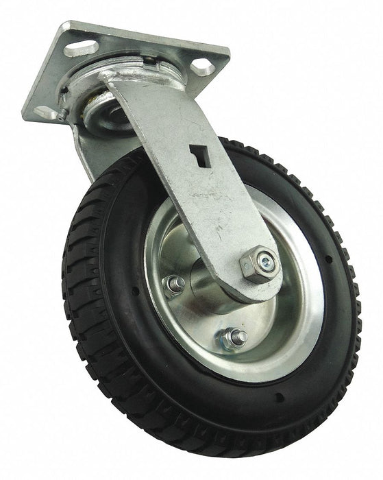 Plate Caster Swivel Rubber 9 1/2 H