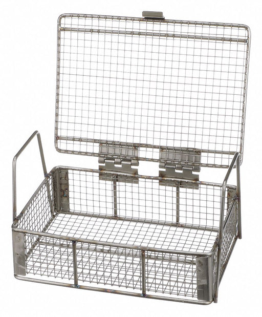 Mesh Basket w Lid SS #4 9/64 Wire Dia.