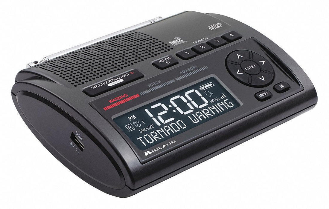 Weather Radio Black Channels AM/FM NOAA