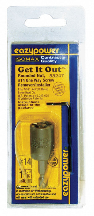 One-WayScrewRemoverScrDrv Hex #14 Hex