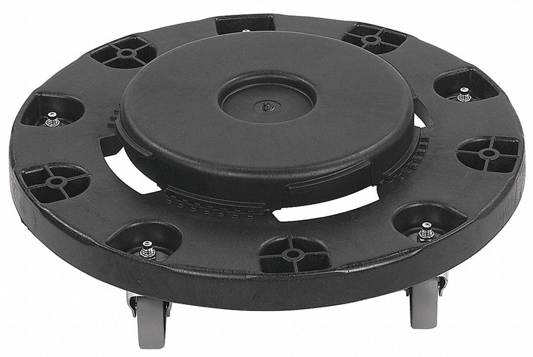 Round Trash Can Dolly w/Casters Blk PK2