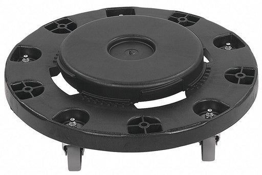 Round Trash Can Dolly w/Casters Blk PK2