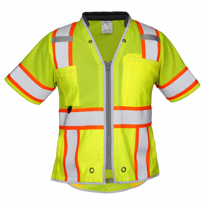 High-Visibility Vest Lime/Orange S/M