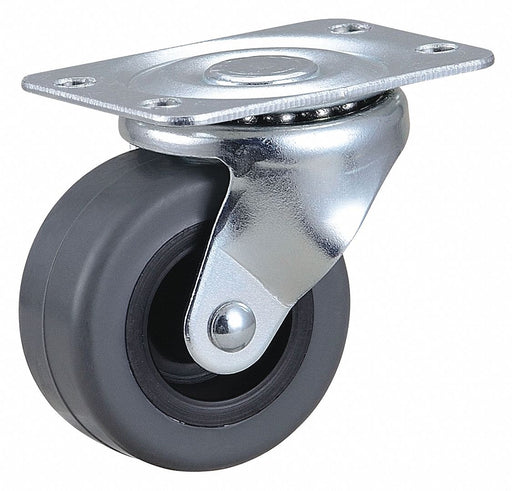 Plate Caster Swivel Rubber 2 7/16 H
