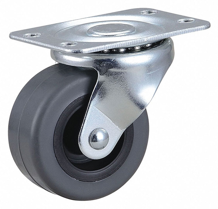 Plate Caster Swivel Rubber 2 7/16 H