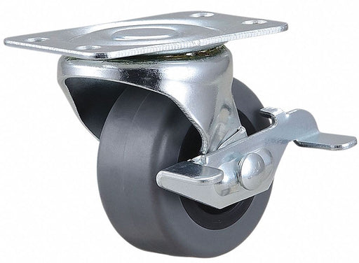 Plate Caster Swivel Rubber 2 7/16 H