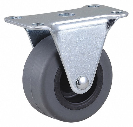 Plate Caster Rigid Rubber 2 7/16 H